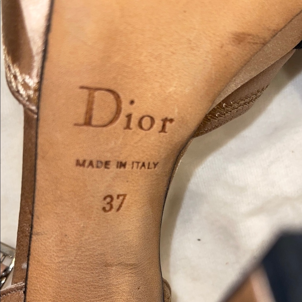 Dior Tan and Black High Heeled Sandals - Picture 4 of 5